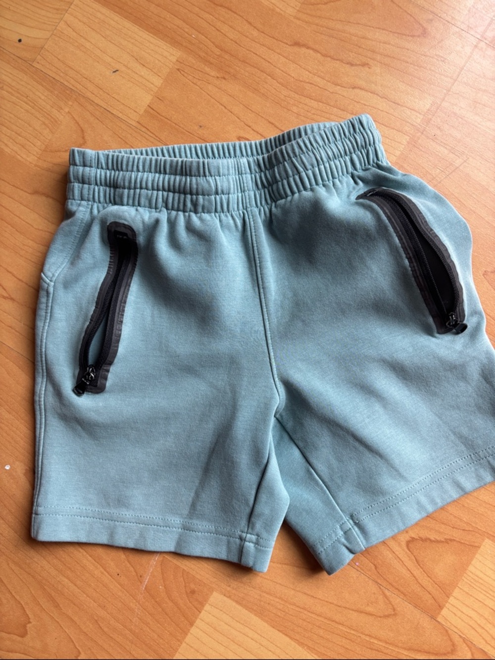 Old Navy Teal Elastic-Waist Shorts with Black Zipper Pockets